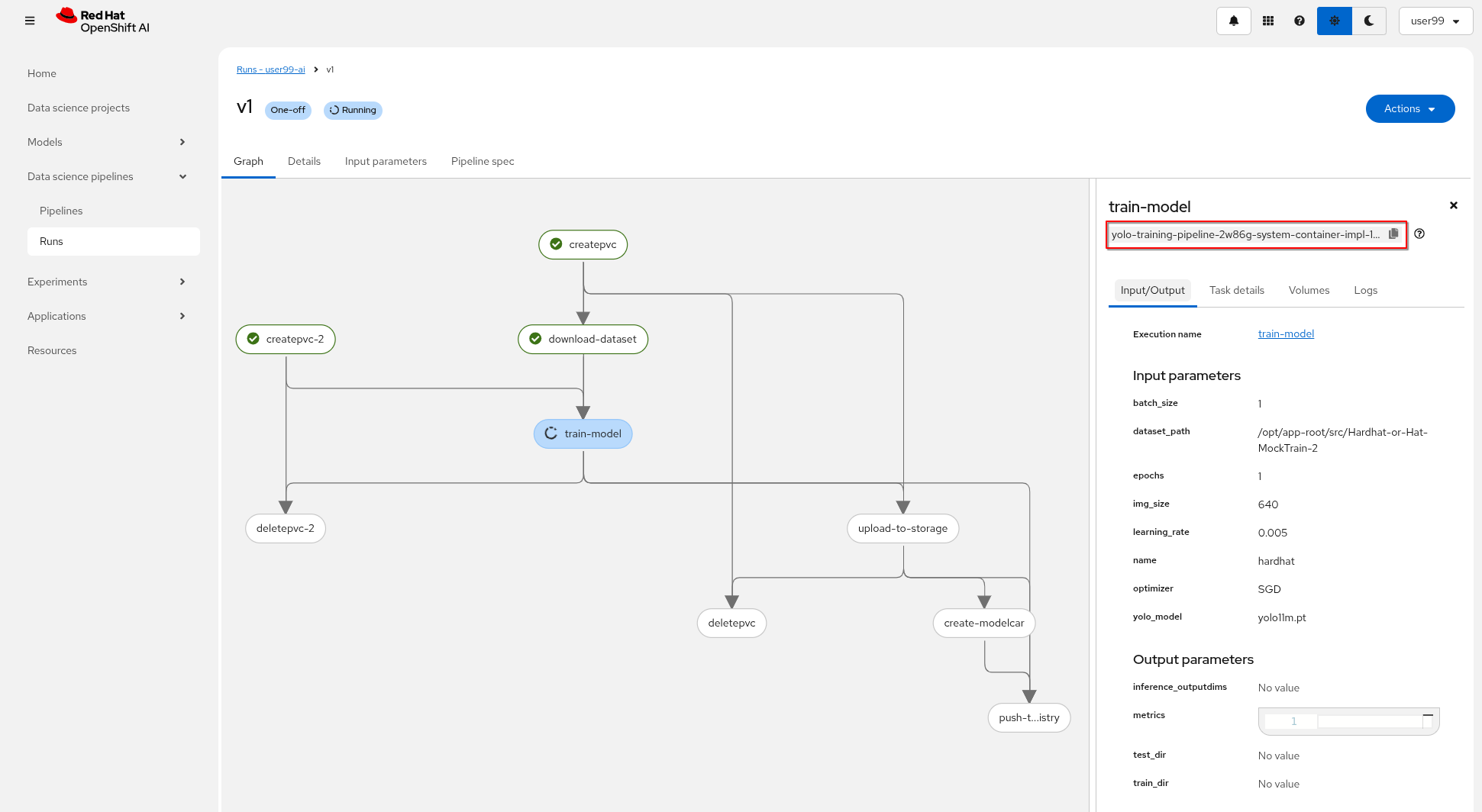 ai train pipeline pod task