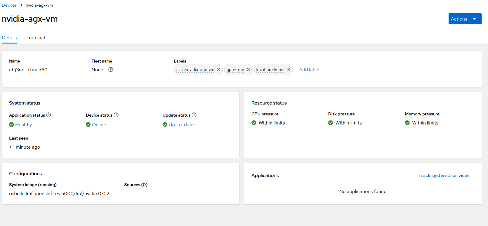platform flight control device status